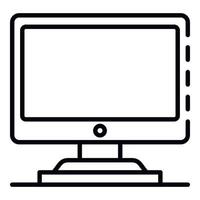 Desktop computer pc icon, outline style vector