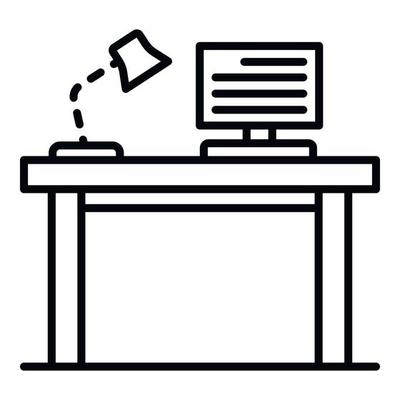 Pc homework table icon, outline style
