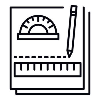 Homework notebook icon, outline style vector