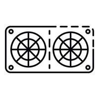 icono de ventiladores acondicionadores, estilo de esquema vector