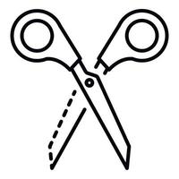 Scissors icon, outline style vector