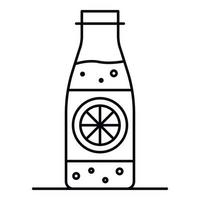 Lemonade bottle icon, outline style vector