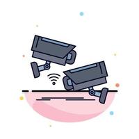 CCTV Camera Security Surveillance Technology Flat Color Icon Vector