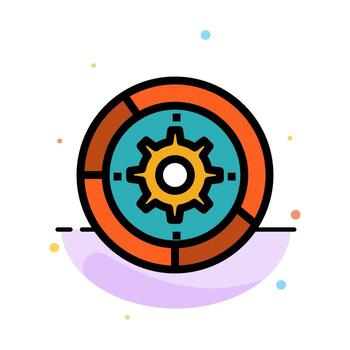 configuración de engranaje proceso de motor de configuración plantilla de icono de color plano abstracto vector
