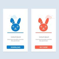 Bunny Easter Rabbit  Blue and Red Download and Buy Now web Widget Card Template vector