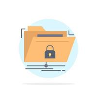 encryption files folder network secure Flat Color Icon Vector