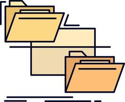 folder file management move copy Flat Color Icon Vector