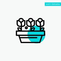 Flower Growth Plant Spring turquoise highlight circle point Vector icon