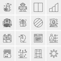 16 iconos de negocios universales vector ilustración de icono creativo para usar en proyectos relacionados con la web y dispositivos móviles