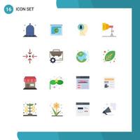 Modern Set of 16 Flat Colors Pictograph of studio photo law light knowledge Editable Pack of Creative Vector Design Elements