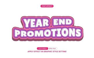 efecto de texto: texto editable del eslogan de las promociones de fin de año. vector