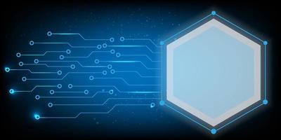 electrónica de seguridad hexagonal para seguridad con concepto de vector de holograma para pantalla de negocio de fondo de elemento de tecnología futura