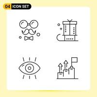 4 Creative Icons for Modern website design and responsive mobile apps 4 Outline Symbols Signs on White Background 4 Icon Pack vector