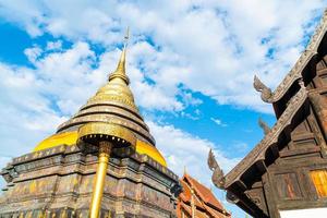 beautiful architecture at Pra That Lampang Luang in Thailand photo