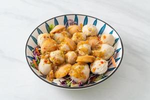 Meatball and fishball spicy salad photo