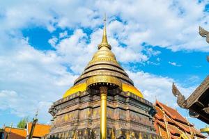 beautiful architecture at Pra That Lampang Luang in Thailand photo