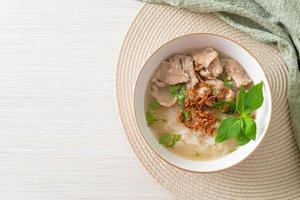 Pho Bo vietnamese soup with pork and rice noodles photo