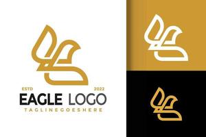 diseño de logotipo de águila de letra e, vector de logotipos de identidad de marca, logotipo moderno, plantilla de ilustración vectorial de diseños de logotipos