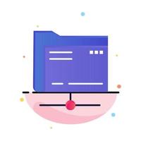 Folder Data Server Storage Abstract Flat Color Icon Template vector