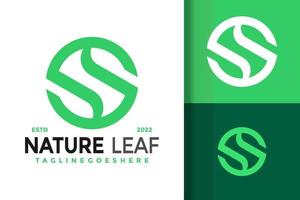 S Letter Nature Leaf Logo Design Vector Illustration Template