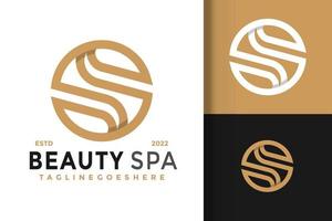 Luxury S Letter Beauty Spa Logo Design Vector Illustration Template