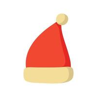 Santa Claus cartoon red hat silhouette in flat style vector