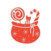 Christmas greeting card with cute bag design vector