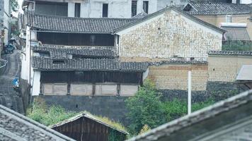 The old Chinese village view with the old built architectures in it photo