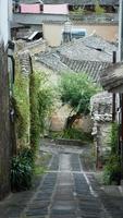 The old Chinese village view with the old built architectures in it photo