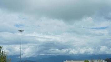 The blue sky view with the white clouds in summer photo