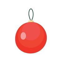 Red Christmas ball on a white background. Vector illustration