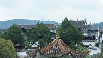 The old Chinese village view with the old built architectures in it photo
