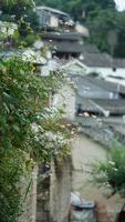 The old Chinese village view with the old built architectures in it photo