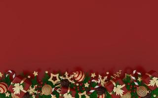 3d render christmas red background photo