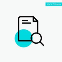 Search Research File Document turquoise highlight circle point Vector icon