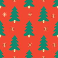 Cute winter Christmas trees pattern in cartoon style in vector. Design for winter decoration interior, print posters, greeting card, business banner, wrapping. vector