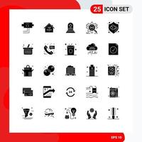 Modern Set of 25 Solid Glyphs and symbols such as setting target wrench seo rip Editable Vector Design Elements