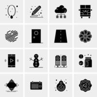 16 iconos de negocios universales vector ilustración de icono creativo para usar en proyectos relacionados con la web y dispositivos móviles