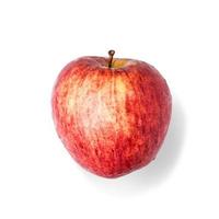 Red apples with dew and water droplets on a white background. photo