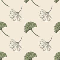 Ginkgo biloba leaves seamless pattern vector