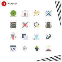 Set of 16 Modern UI Icons Symbols Signs for hosting rack nachos database fan Editable Pack of Creative Vector Design Elements