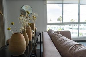 earthenware vases, as decoration inside the apartment, mexico photo