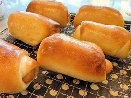 Freshly baked bread from the oven, fragrant and delicious. photo