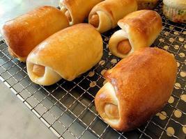 Freshly baked bread from the oven, fragrant and delicious. photo