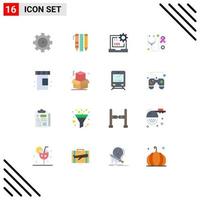 16 Universal Flat Colors Set for Web and Mobile Applications medical awareness code stethoscope development Editable Pack of Creative Vector Design Elements