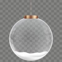 Christmas ball decorations, Isolated Glass transparent xmas ball with snowy,Vector illustration 3D Realistic design of elements of Christmas decorations good for Winter background,New Year card vector