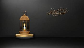 Eid al Adha Mubarak greeting design with Lantern on wall Cement background.Vector Backdrop Religion of Muslim Symbolic,Eid ul fitr,Ramadan Kareem,Eid al Adha,Eid el kabir,Islamic new year Muharram vector