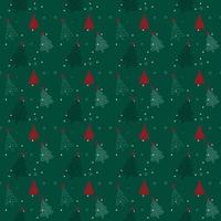 Christmas theme seamless pattern on green, flat vector. vector