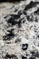 Pile of ashes after the fire went out grunge background texture photo