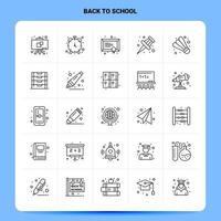 OutLine 25 Back To School Icon set Vector Line Style Design Black Icons Set Linear pictogram pack Web and Mobile Business ideas design Vector Illustration